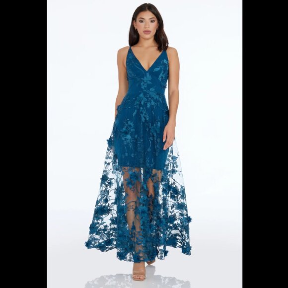 Dress The Population Sidney Gown - XS / PEACOCK BLUE - Picture 1 of 8